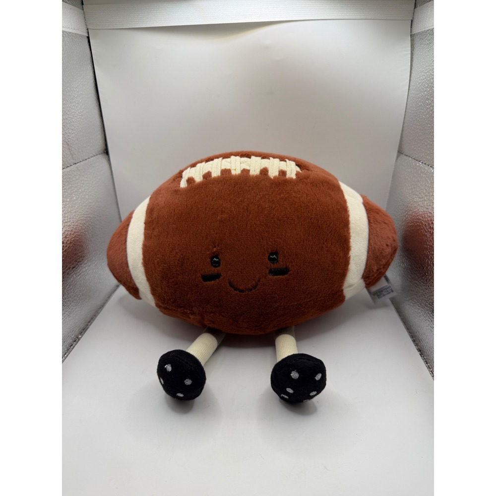 Jellycat Amuseables Sports Football Plush Brown White Stuffed Toy AS4FB